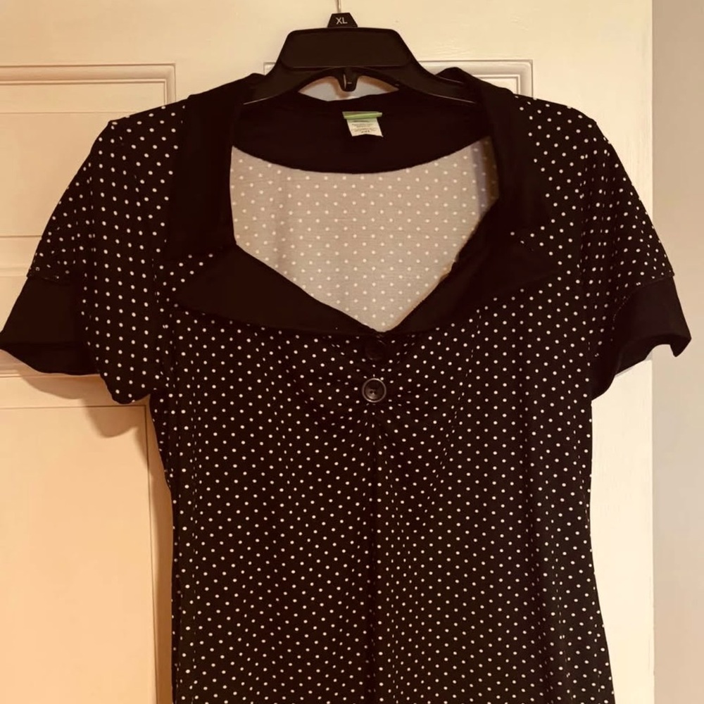 Black Polka Dot Women's Top New